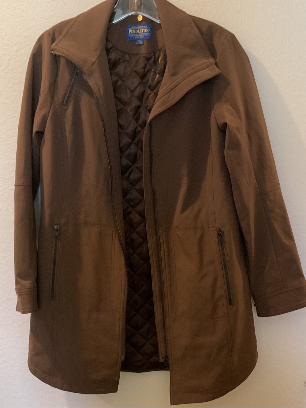 Pendleton Brown Quilted-Lined Coat XXS